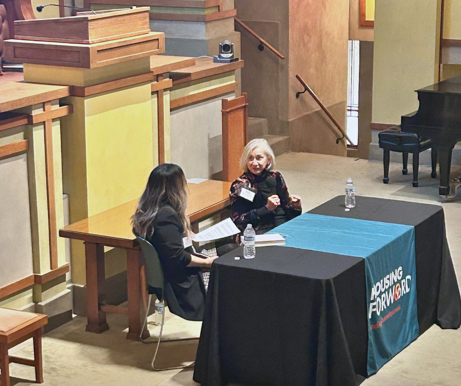 Maria Foscarinis and Esther Yoon-Ji Kang at Unity Temple