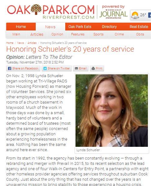 Honoring Schueler's 20 years of service