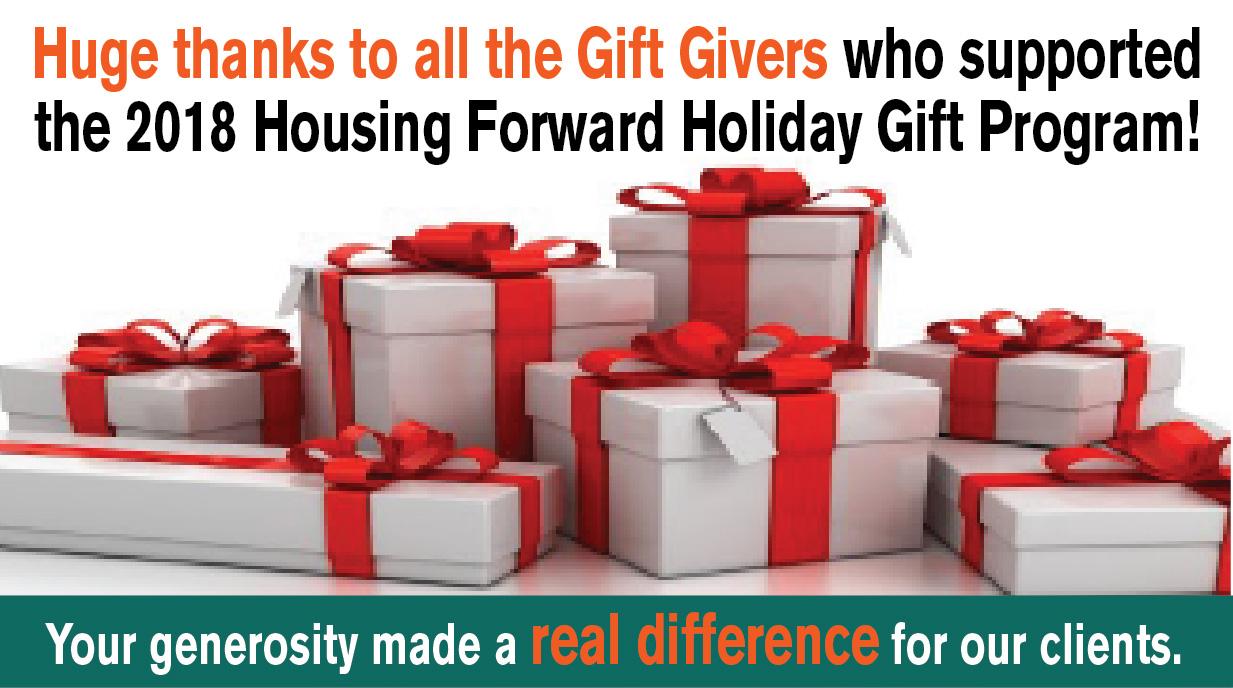 Thanks to our generous gift givers. 