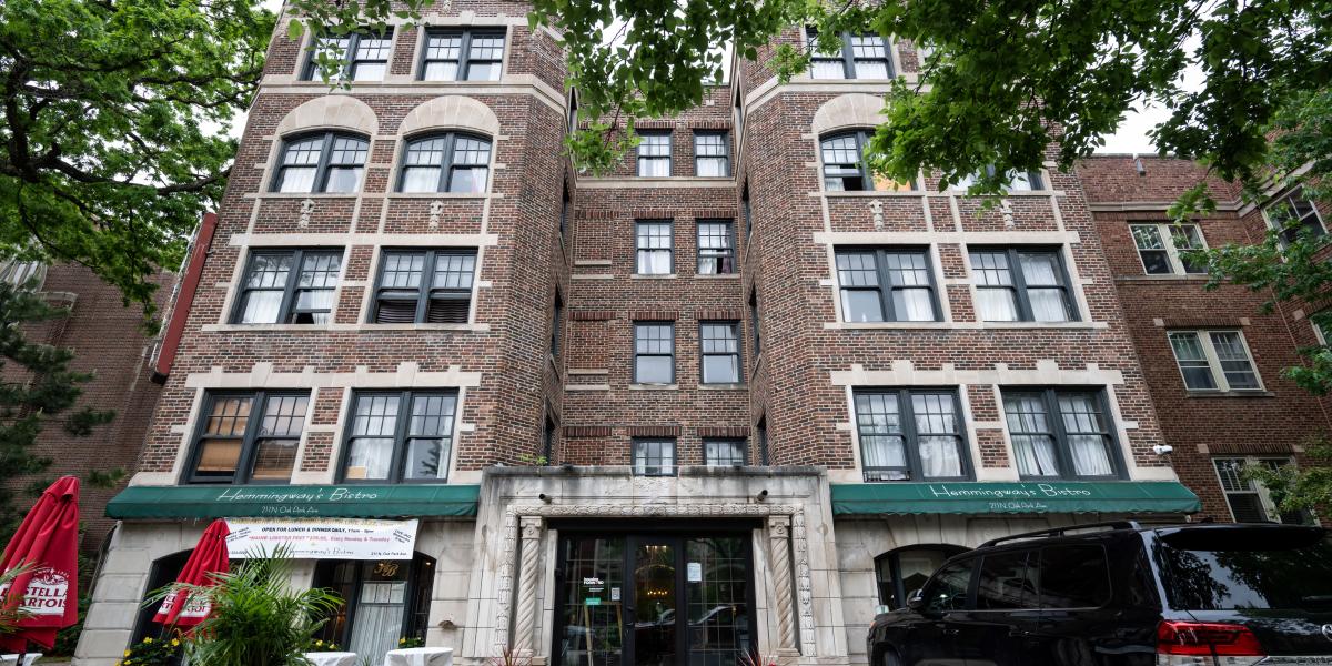 A large brick building
