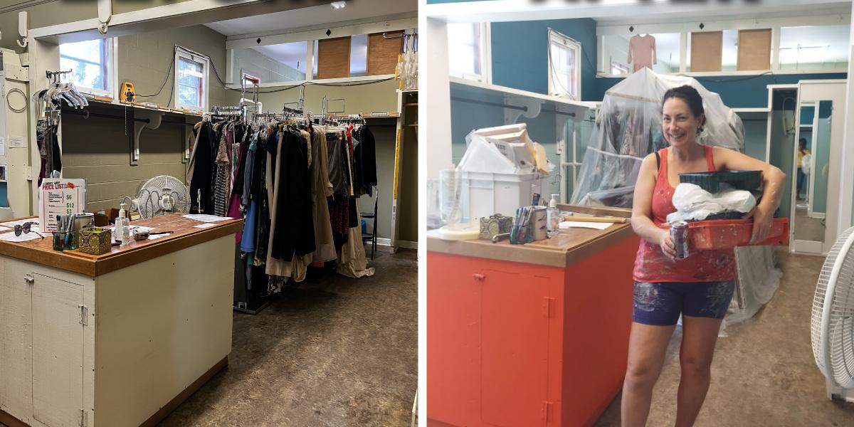 Tina Black revamps the Better Women's Room, before and after