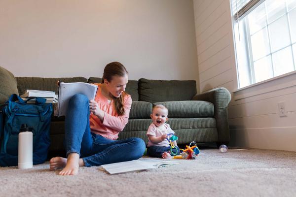 Mother and Child in Apartment
