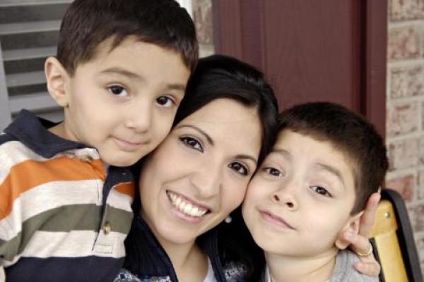Mother with children