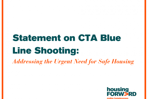 Teal text on a white background reads: Statement on CTA Blue Line Shooting