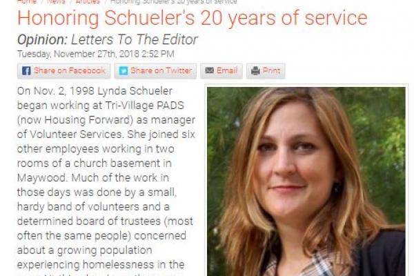 Honoring Schueler's 20 years of service