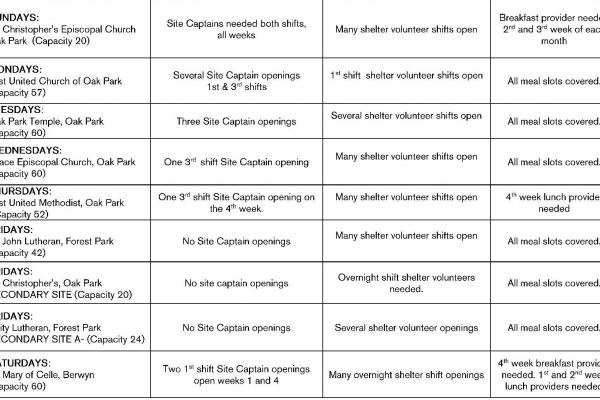 Key volunteer positions still need to be filled in shelter this year!