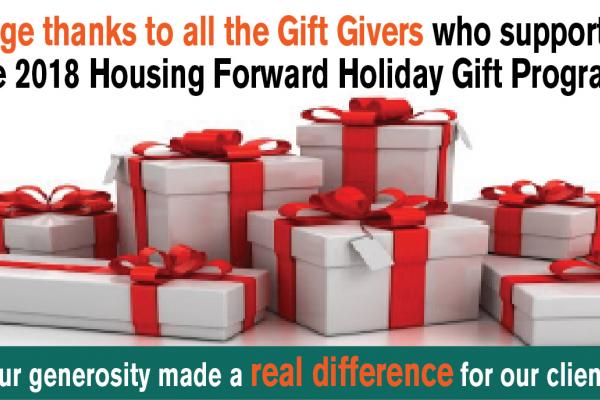 Thanks to our generous gift givers.