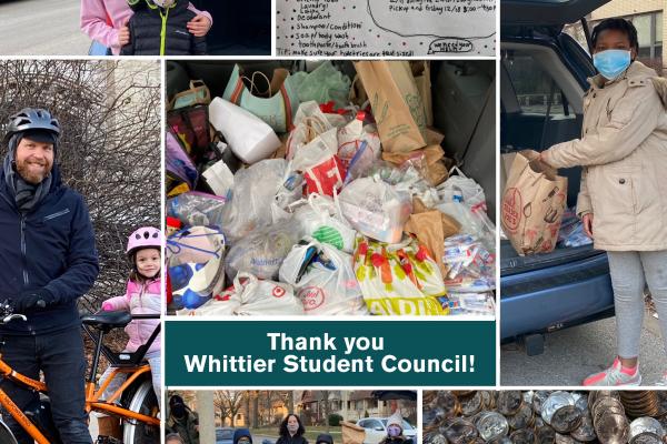 Whittier Student Council Collects for Those in Need