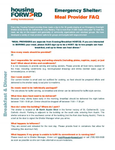 SCSL Meal Provider FAQ